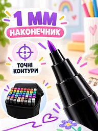 Маркери для скетчингу 48 кольорів спиртові двосторонні 1/6 мм для малювання у чохлі, різнокольорові (49676391) - мініатюра 4