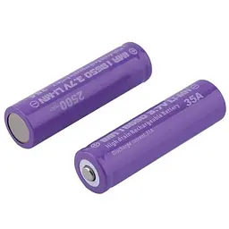 Акумулятор високострумовий 18650 IMR 35A 3.7V 2500mAh Li-Mn (Фіолетовий) - мініатюра 2