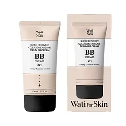 Крем WATI FOR SKIN BB для обличчя Super Recovery Collagen Exosome Serum BB Cream з колагеном відновлювальний 50 мл