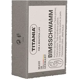 Пемза педикюрна маленька Titania 6х3.5х2.5 см сіра (3000/1 зелен)