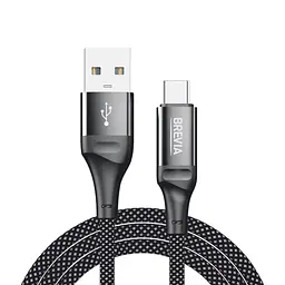 Кабель Brevia USB to Type-C 2,4А 1 м, чорний box (56100BUCC1)