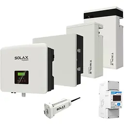 Комплект Solax 2.2: Однофазний гібридний інвертор на 6 кВт + АКБ на 11.6 кВт/год