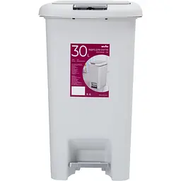 Відро для сміття MBM My Home з кришкою та педаллю 30 л сіре (BIN-01 30L GRAY)