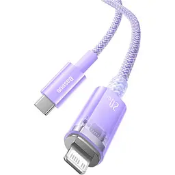 Кабель Baseus Explorer Series Fast Charging Cable with Smart Temperature Control Cable Type-C to Lightning 20W 1m CATS010205 Purpl - мініатюра 2