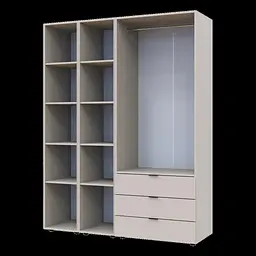 Розпашна Шафа для одягу Doros Гелар з 2 Етажерками Кашемір 2 ДСП 153.9х49.5х203.4 (80737644) - мініатюра 4