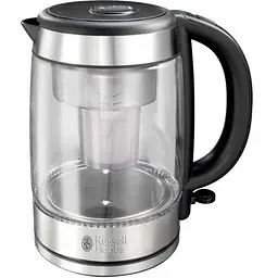 Електрочайник Russell Hobbs Glass 1.7 л сріблясто-чорний (21600-57) - мініатюра 2