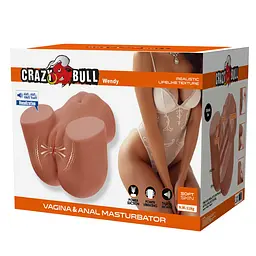 Реалістичний мастурбатор із вібрацією Crazy Bull Wendy Vagina Anal (коричневий)