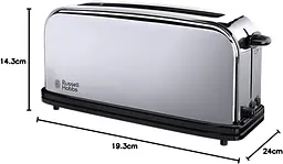 Тостер Chester 1000Вт, довгі слоти, метал, сріблястий Russell Hobbs kuh0014879 - мініатюра 7