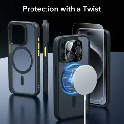 Чохол із склом ESR Classic Pro Case (HaloLock) Set Frosted Black для iPhone 15 Pro (1A7230103) - мініатюра 2