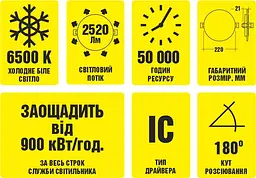 Світильник стельовий Work's LED WAL2201-36W 6500К 36W (125713) - мініатюра 3