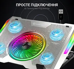 Охолоджувальна підставка для ноутбука до 18 дюймів GamePro GPCP-1270 RGB 2xUSB 5xfans - мініатюра 7