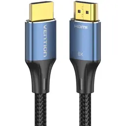 Кабель мультимедійний HDMI M to HDMI M 2.0m 8K60Hz cotton braided blue Vention (ALGLH) - мініатюра 3