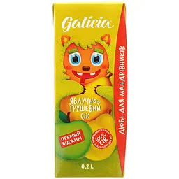 Сік Galicia яблучно-грушевий неосвітлений пастеризований 0.2 л - мініатюра 2