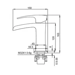 Змішувач для раковини Koer KB-14007-01 (KR3446) - мініатюра 2