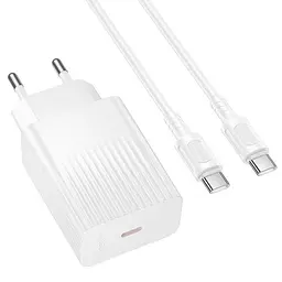 МЗП Borofone BAS73A Source PD20W (1USB-C) + кабель Type-C to Type-C White - мініатюра 3