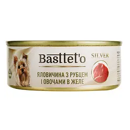 Вологий корм для собак Basttet'o Silver яловичина з рубцем і овочами в желе 85 г - мініатюра 2