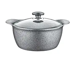 Кастрюля со стеклянной крышкой OMS 3120-28-grey 28 см 7 л