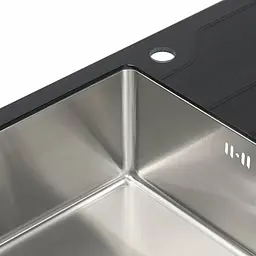 Кухонна мийка Germece Handmade Black Glass 780x510x200, Чорний - мініатюра 2