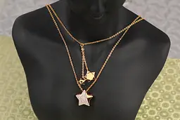 Ланцюг Xuping Jewelry подвійна цепочка Три зірки 45 см золотистий - мініатюра 2