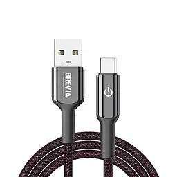 Кабель Brevia USB to Type-C 2,4А 1,2 м, чорний box (54120BUCC1)