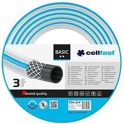 Шланг садовий BASIC 3/4' 50м 3 шари до 25бар -20…+60°C Cellfast sad0001953