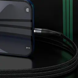 Кабель Baseus Zinc Fabric Magnetic Cable USB to Lightning 2.4A 1m CALXC-KG1 Black-Grey - мініатюра 4