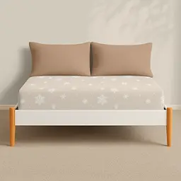 Простирадло на резинці фланель 160х200х30 SNOWFLAKES LATTE COSAS (4822052475911) - мініатюра 3