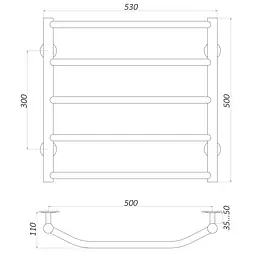 Рушникосушарка UNIO LT W 500-500-5 Драбинка Трапеція (20643) - мініатюра 4