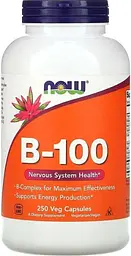 Вітаміни групи В-100 для нервової системи Now Foods B-Vitamins 250 капсул