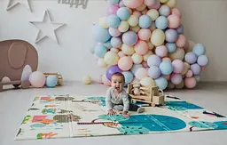 Дитячий двосторонній складаний килимок Poppet Весела жирафа і Загадковий ліс, 150х180 см (PP009-150) - мініатюра 10