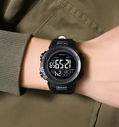Годинник чоловічий наручний спортивний Skmei 2260 (Чорний з чорним) - мініатюра 7