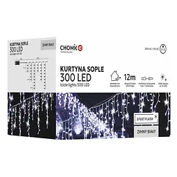 Гірлянда Chomik Бахрома 300 LED холодний білий 12 м (LED9850)