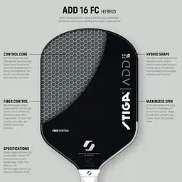 Ракетка для піклболу Stiga ADD FC 16 Hybrid (3201-0512-02) - мініатюра 5