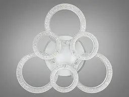 Люстра стельова LED Diasha 2203/3+3WH, 110W, 3200K-6500K, білий метал, акрил, сучасний стиль для дому - мініатюра 4