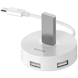 Хаб USB HUB Baseus Round Box USB3.0 to 1USB3.0/3USB2.0 0,1M CAHUB-F02 White - мініатюра 2
