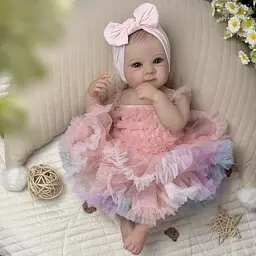 Лялька Реборн 48 см вініловая, реалістичний пупс у сукні принцеси Doll Reborn Baby Born К0100801 - мініатюра 2