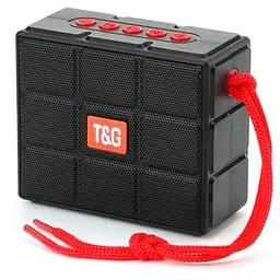 Портативна бездротова Bluetooth колонка T&G TG-311 з потужним звучанням LED-підсвічуванням та ремінцем для перенесення Чорний