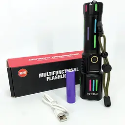 Ручний ліхтар W515-TG zoom + LCD + Type-C + PowerBank + 1х18650 (26650) 5 режимів - мініатюра 6