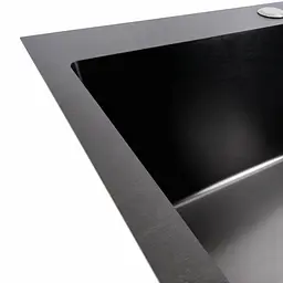Кухонна мийка Platinum Handmade 60x50 (600x500x230 мм) PVD чорна HSB, Чорний - мініатюра 5