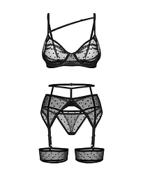 Комплект білизни Obsessive Nuites L/XL чорний - мініатюра 3