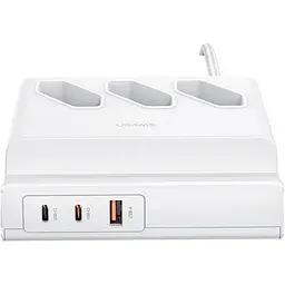 Зарядний пристрій Usams US-CC160 P1 65W Super Si Fast Charging USB Extension Socket white