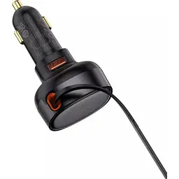 Автомобільний зарядний пристрій Baseus Enjoyment Pro 60W Retractable Black (C00057800111-00) [169692] - мініатюра 5