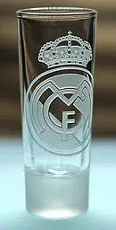 Скляна чарка 60мл Реал Мадрид Real Madrid з гравіюванням подарунок для фаната стопка футбольна стопка - мініатюра 2
