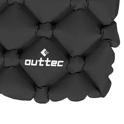 Надувний килимок Outtec 195х55х5см з подушкою соти чорний - мініатюра 4