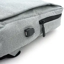 Рюкзак для ноутбука YRO 15.6", матеріал нейлон, вихід під USB-кабель, сірий - мініатюра 3