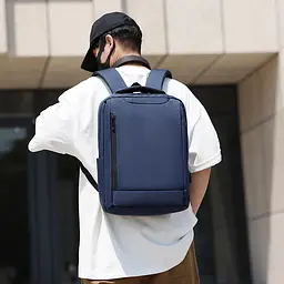 Рюкзак міський з кишенею для ноутбука Oumantu 2106-1 15,6 USB-порт Blue (IBN045Z) - мініатюра 9