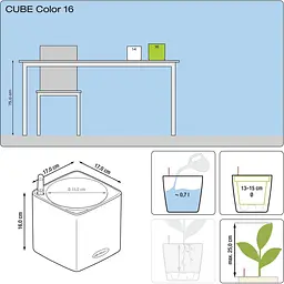 Вазон Lechuza Cube Color 16 білий (13580) - мініатюра 3