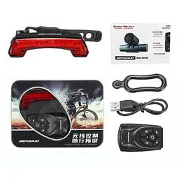 Задня велофара BG-806-11SMD (червоний) ЗУ + micro USB + дзвінок + поворотники - мініатюра 4