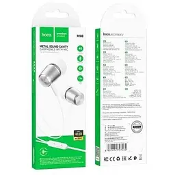 Навушники металеві Hoco M108 Spring metal universal earphones with mic чорні - мініатюра 10
