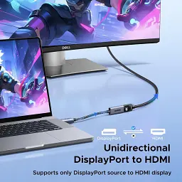 Кабель мультимедійний DisplayPort M to HDMI M 4K60Hz 18Gbps HDR10 3D Ugreen (95418) - мініатюра 6